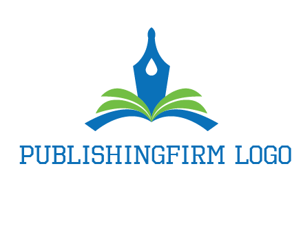 pen nib on horizontal book publishing logo