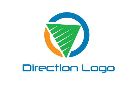 green recycling triangle in circle logo