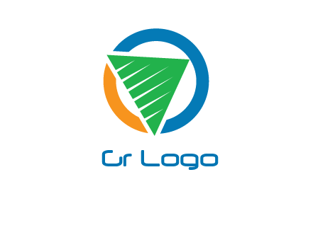 green recycling triangle in circle logo