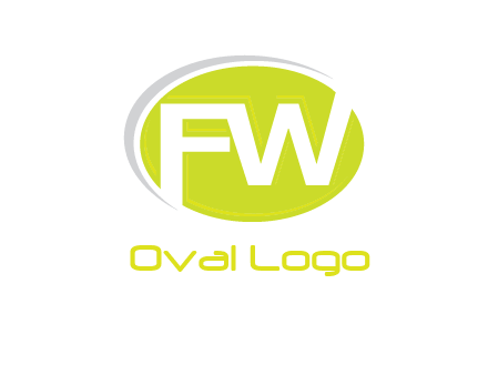 Letters FW are in a oval shape with swoosh logo