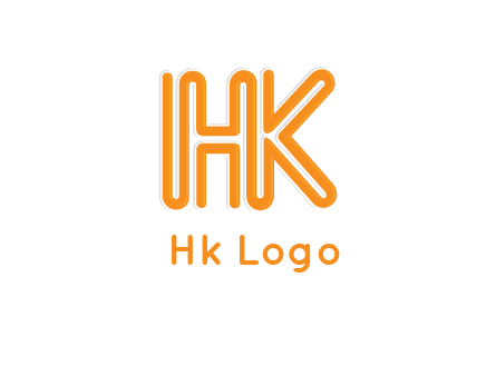 line art letter HK joined together