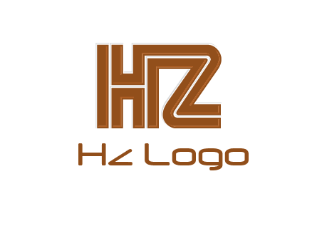 line art letter HZ together