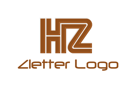 line art letter HZ together