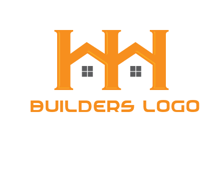 Two letters H are creating house logo