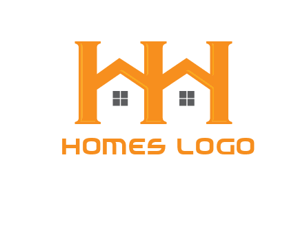 Two letters H are creating house logo