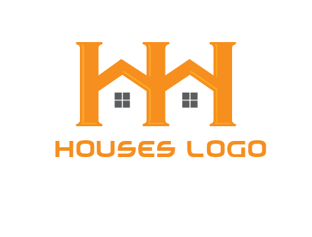 Two letters H are creating house logo