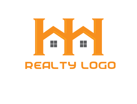 Two letters H are creating house logo