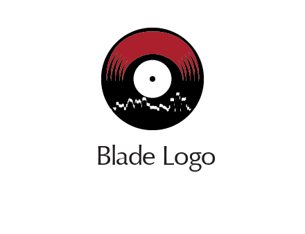 zigzag lines on music record logo illustration