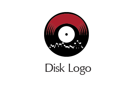 zigzag lines on music record logo illustration