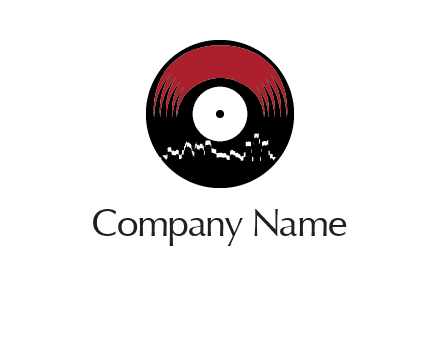 zigzag lines on music record logo illustration