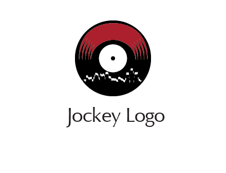 zigzag lines on music record logo illustration