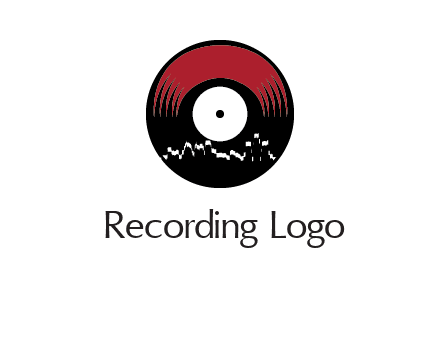 zigzag lines on music record logo illustration