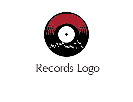 zigzag lines on music record logo illustration