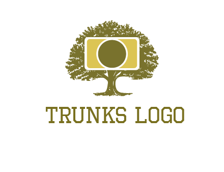 rectangle camera and tree photography logo