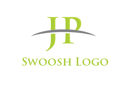 swoosh over letter JP logo