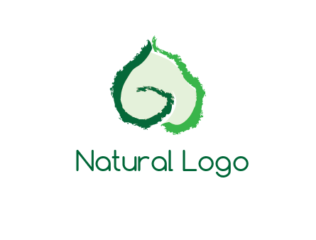 abstract letter G forming leaf logo