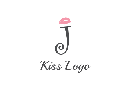 letter J with lips print logo