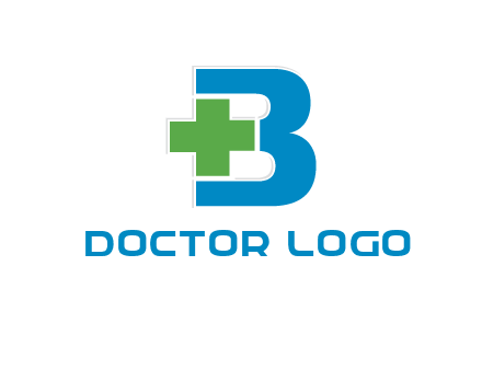 medical sign incorporated with letter B logo