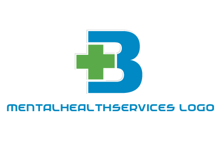 medical sign incorporated with letter B logo