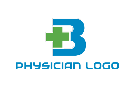 medical sign incorporated with letter B logo