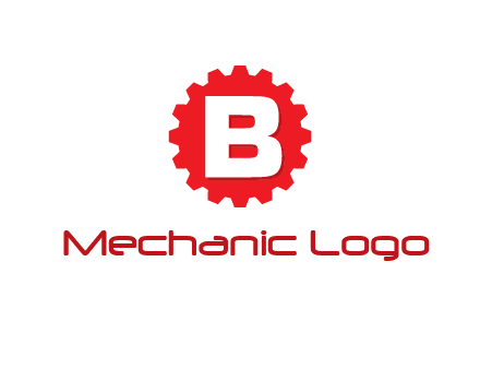 letter B in gear logo