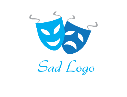 two theater masks entertainment logo