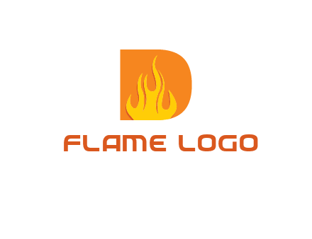 flames inside letter D logo