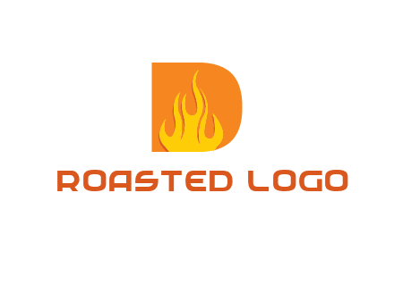 flames inside letter D logo