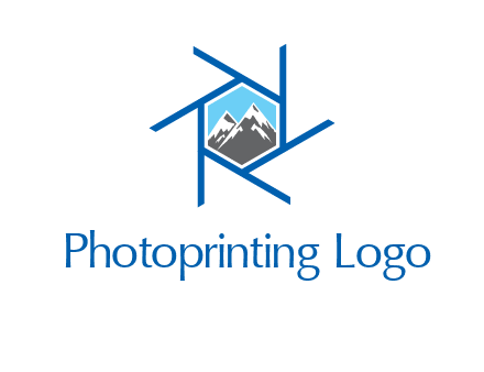 mountains in shutter outline photography logo