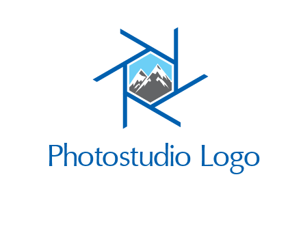 mountains in shutter outline photography logo