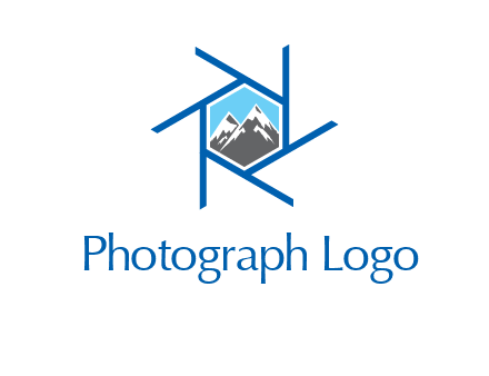 mountains in shutter outline photography logo