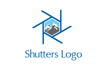 mountains in shutter outline photography logo