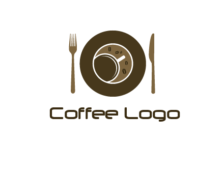 crockery incorporated with coffee cup and beans logo