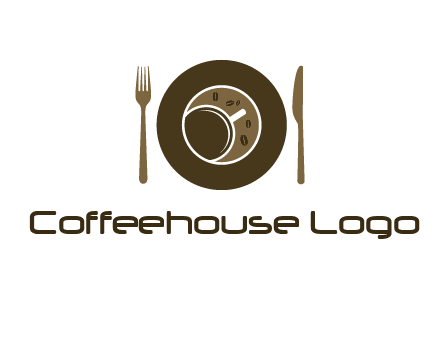 crockery incorporated with coffee cup and beans logo