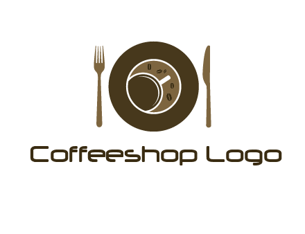 crockery incorporated with coffee cup and beans logo