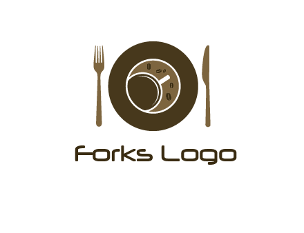 crockery incorporated with coffee cup and beans logo