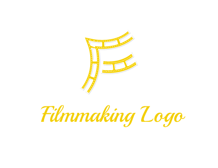 letter F made of film reel logo