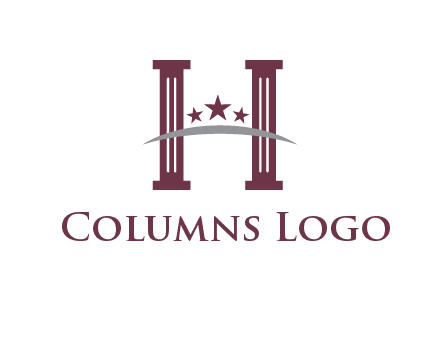 letter H incorporated with legal pillars logo