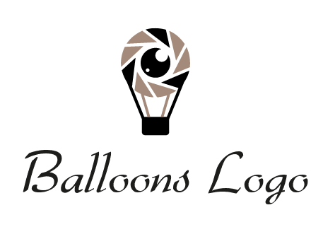 shutter with iris in air balloon photography logo