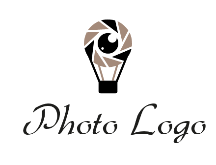 shutter with iris in air balloon photography logo