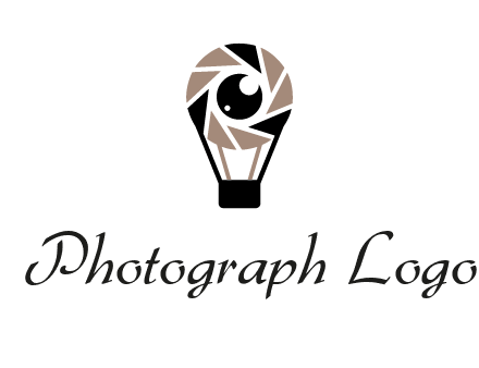 shutter with iris in air balloon photography logo