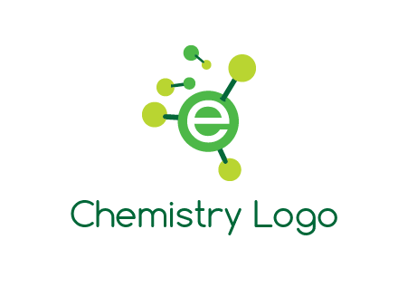 letter e inside circle with chemical bond logo