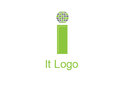 letter i with disco ball logo