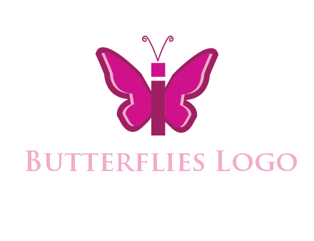 letter i incorporated with butterfly logo