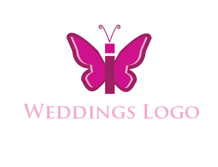 letter i incorporated with butterfly logo