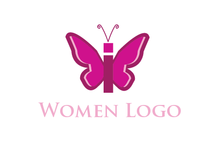 letter i incorporated with butterfly logo