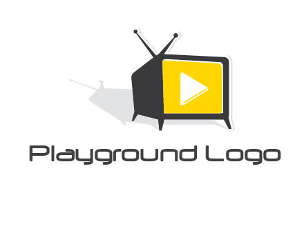 play button inside TV logo