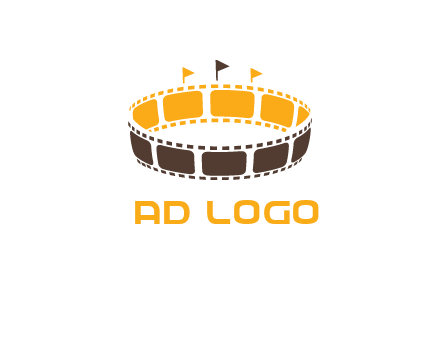 film reel incorporated with stadium logo