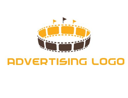 film reel incorporated with stadium logo