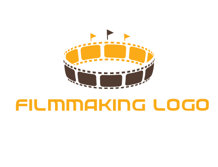 film reel incorporated with stadium logo